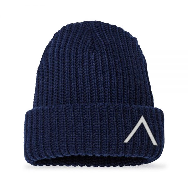 Front view of Elevate Coffee chunky knit beanie